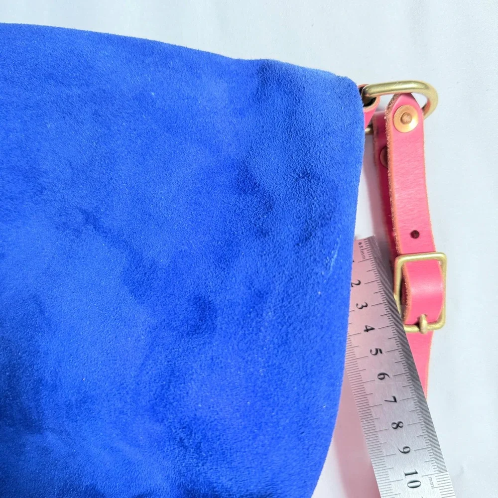 Rivet Leatherworks‎ Drawstring Convertible Backpack Cobalt Blue Pink Suede Boho